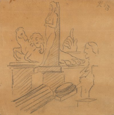 Standbeelden en Ruïnes door John Robert Cozens