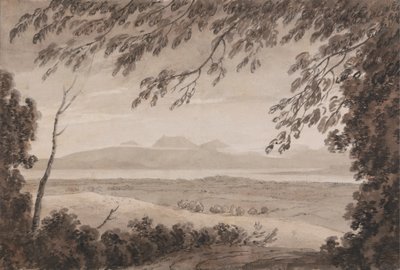 Het Meer van Genève vanuit het Kanton Bern door John Robert Cozens