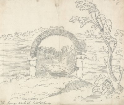 De Romeinse boog in Canterbury door John Robert Cozens