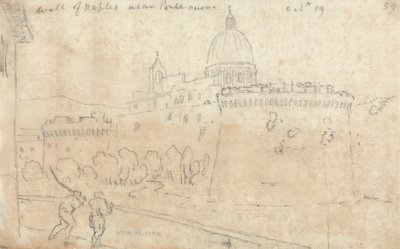 De Muur van Napels bij Ponte Nuovo door John Robert Cozens