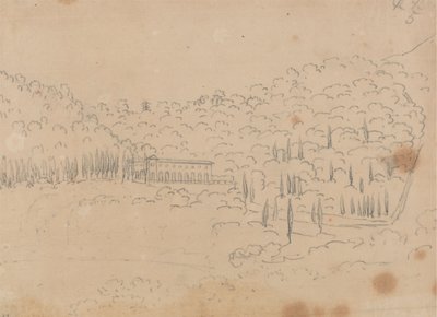 Uitzicht op een villa door John Robert Cozens