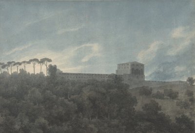 Uitzicht op de Villa Lante op de Janiculum in Rome door John Robert Cozens