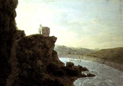 Uitzicht op de Tiber bij Ponte Molle, drie mijl van Rome door John Robert Cozens