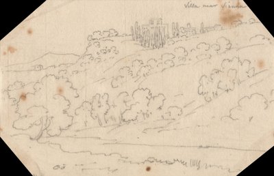 Villa nabij Siena door John Robert Cozens