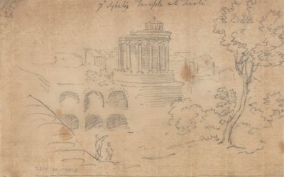 De Tempel van de Sibylle in Tivoli door John Robert Cozens