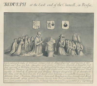 Messingplaat in Biddulph Kerk - William Bowyer van Knipersley door John Robert Fernyhough