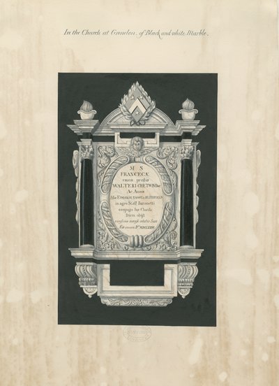 Ingestre Church - tablet voor Frances Chetwynd door John Robert Fernyhough