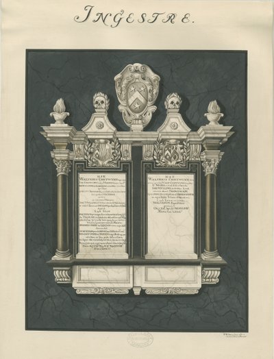 Ingestre Church - tabletten voor Walter Chetwynd senior en junior door John Robert Fernyhough