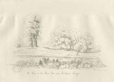 Stafford - Rivier Sow: pen en inkt tekening door John Robert Fernyhough