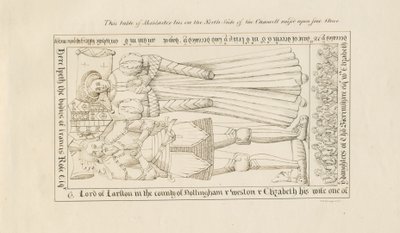 Standon Kerk - Graf van Francis Rose: pentekening, nd [19e eeuw] door John Robert Fernyhough
