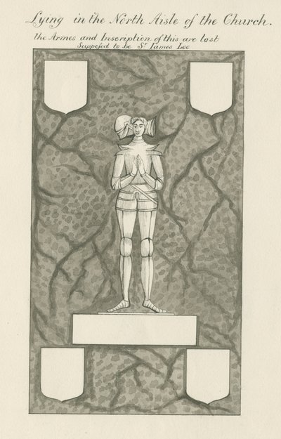 Steen - Koperen figuur [Sir James Lee]: pen- en was tekening, nd [19e eeuw] door John Robert Fernyhough