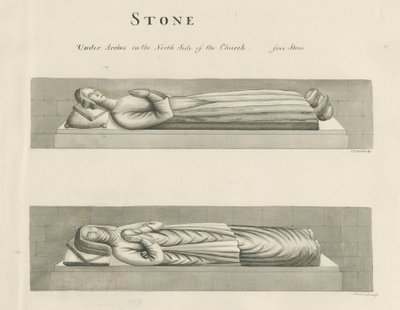 Stone Church - Graven: sepia tekening, nd [19e eeuw] (tekening) door John Robert Fernyhough