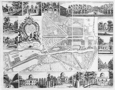 Chiswick House van plan van Chiswick, 1736 door John Rocque