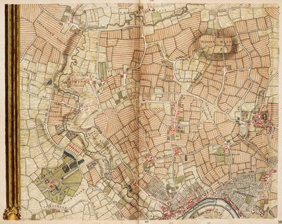 Kaart van Greenford, Osterley, Ealing en Kew door John Rocque