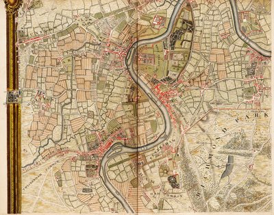 Kaart van Hounslow, Twickenham en Richmond door John Rocque