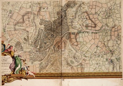 Kaart van Streatham, Croydon en Sydenham door John Rocque