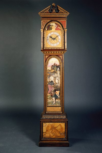 Een laat 19e-eeuwse klok met fronton door John Roddam Spencer Stanhope