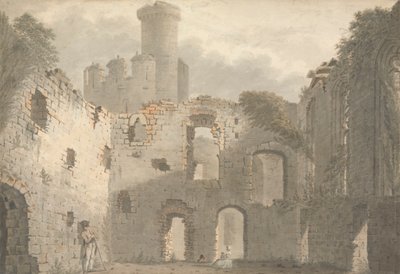 Conway Kasteel, een Uitzicht op het Interieur door John Roe of Warwick