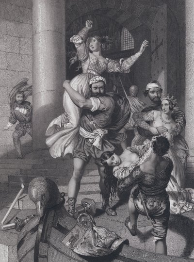 Ontvoering van de Venetiaanse bruiden door John Rogers (after) Herbert