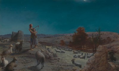 David, de toekomstige koning van Israël, als herder in Bethlehem door John Rogers Herbert