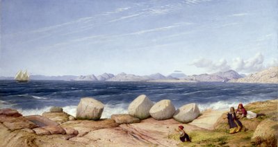 Piraeus, het graf van Thermistocles en verwoeste monumenten met uitzicht op het eiland Salermis door John Rogers Herbert