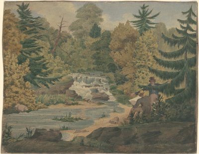 Uitzicht op de Tweede Watervallen aan de Sawkill Rivier door John Rubens Smith