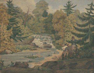 Uitzicht op de Tweede Watervallen aan de Sawkill River, ca. 1840 door John Rubens Smith
