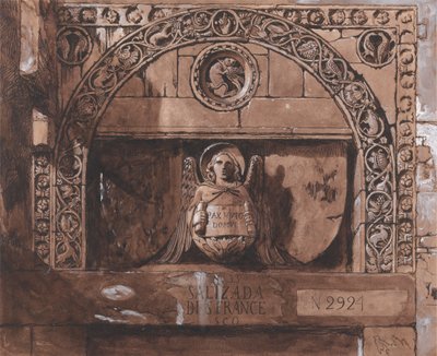 Deurkop van het Palazzo Contarini della Porta di Ferro door John Ruskin