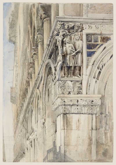 Gevel van Het Dogenpaleis, Venetië - De Wijnstokhoek, ca. 1870 door John Ruskin