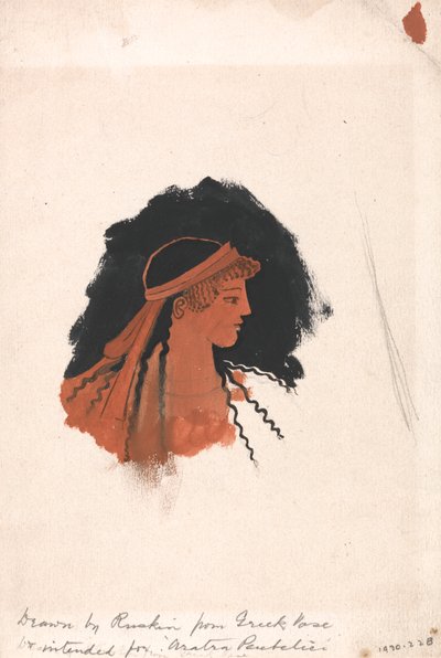 Hoofd van Athena, Naar een Griekse Amphora door John Ruskin