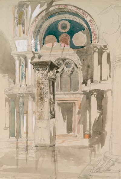 Deel van de Basiliek van San Marco, Venetië: Schets na Regen, 27 mei 1846 door John Ruskin