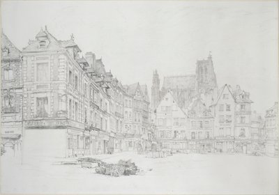 Studie voor (detail) van de Markt, Abbeville, september - oktober 1868 door John Ruskin