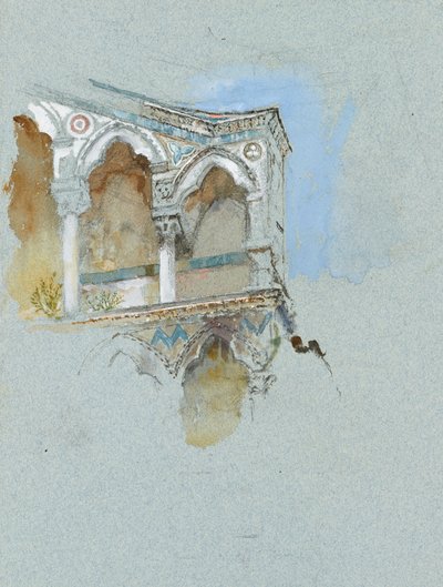 Studie van Pisan Gotiek (Deel van de Façade van San Michele in Borgo, Pisa) door John Ruskin