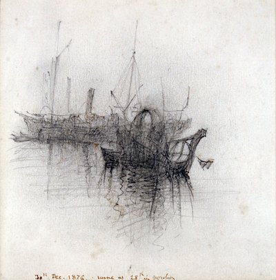 Studie van schepen, 1876 door John Ruskin