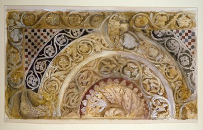 Studie van een paneel op de doopvont van de doopkapel, Pisa door John Ruskin