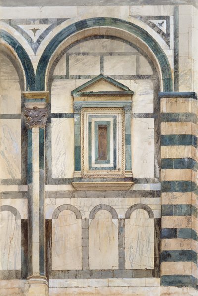 De Doopkapel, Florence: Studie van het bovenste deel van het rechter compartiment aan de zuidwestkant door John Ruskin