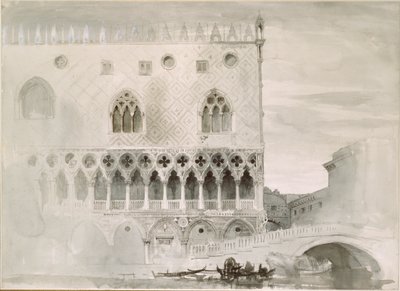 De buitenkant van het hertogelijk paleis, Venetië, 1852 door John Ruskin