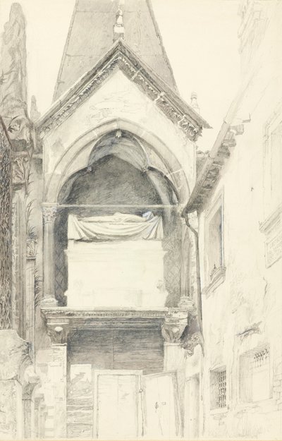 Het Graf van Cangrande I della Scala, Verona, 28 mei-29 juni 1869 door John Ruskin