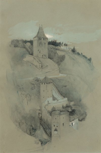 De torens van Fribourg, Zwitserland door John Ruskin