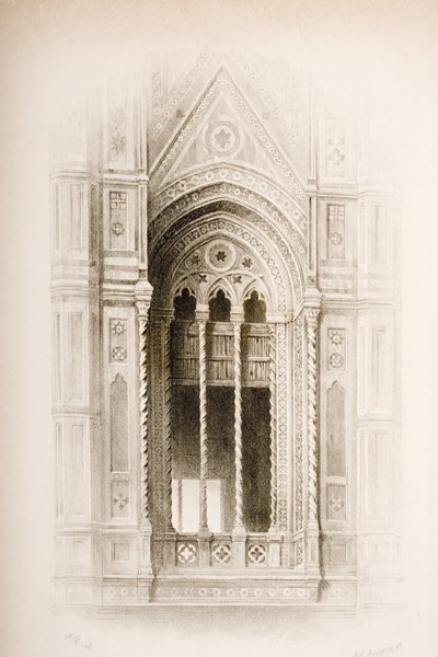 Tracering van de Campanile van Giotto, Florence, uit 