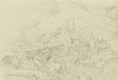 Uitzicht op Luzern van bovenaf, oktober-december 1861 door John Ruskin