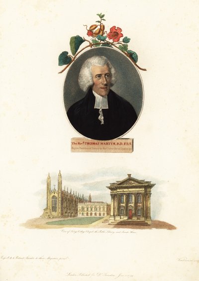 Thomas Martyn, Professor in de Botanie, Universiteit van Cambridge (gravure) door John Russel