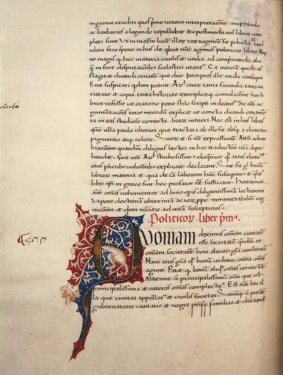 Ms.228, f.90v: Pagina uit Aristoteles