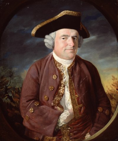 Portret van een man met een driekantige hoed door John Russell