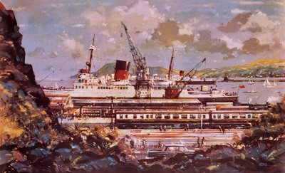 Havengezicht Fishguard door John S. Smith
