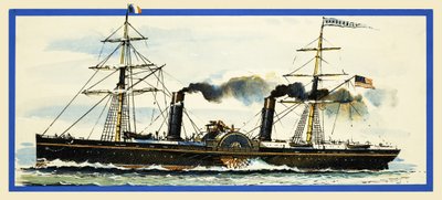 Het Amerikaanse raderstoomschip Vanderbilt door John S. Smith