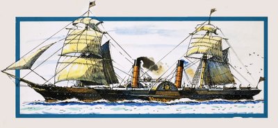 Het Britse raderstoomschip Persia door John S. Smith