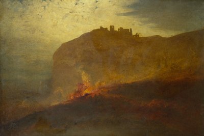 Caregg Cennen Kasteel door John Samuel Raven