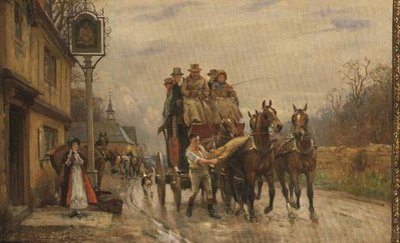 Een wisseling van paarden door John Sanderson Wells