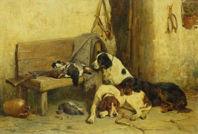 Jachthonden met de vangst van de dag door John Sargent Noble